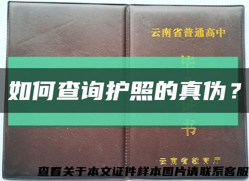 如何查询护照的真伪？缩略图