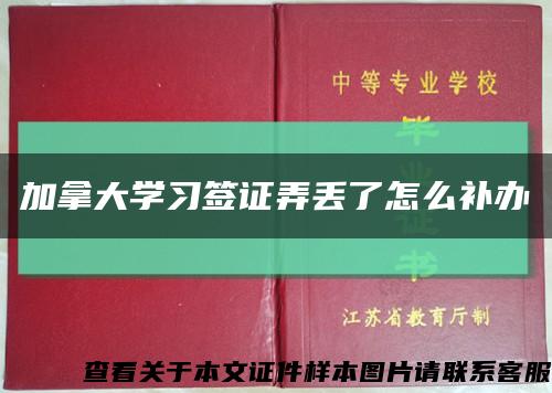 加拿大学习签证弄丢了怎么补办缩略图