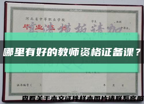 哪里有好的教师资格证备课？缩略图