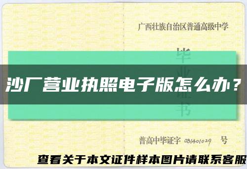 沙厂营业执照电子版怎么办？缩略图