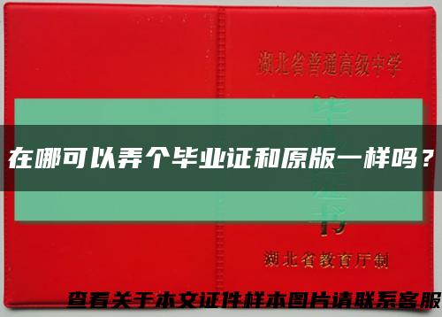 在哪可以弄个毕业证和原版一样吗？缩略图