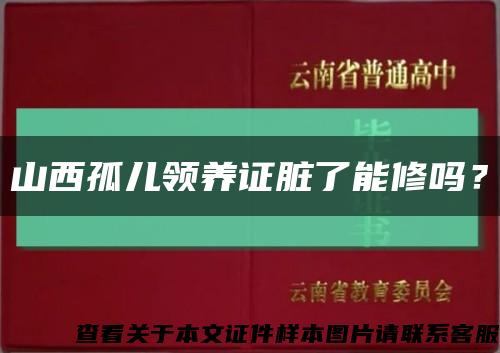 山西孤儿领养证脏了能修吗？缩略图