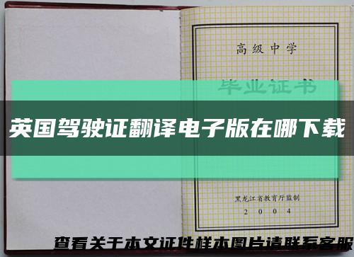 英国驾驶证翻译电子版在哪下载缩略图
