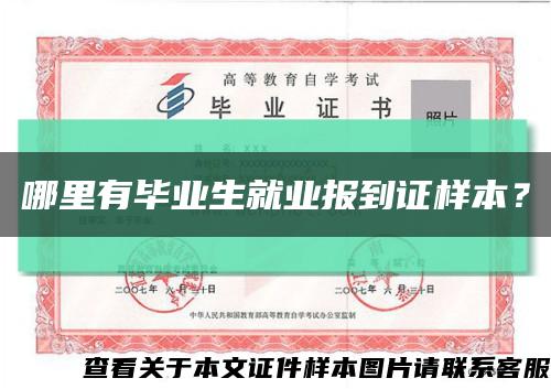 哪里有毕业生就业报到证样本？缩略图