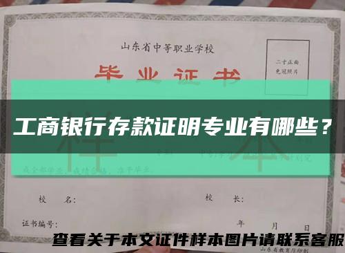 工商银行存款证明专业有哪些？缩略图