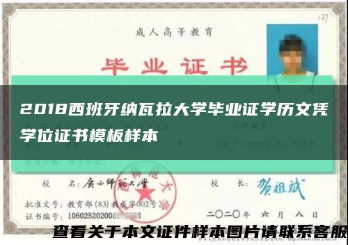 2018西班牙纳瓦拉大学毕业证学历文凭学位证书模板样本缩略图