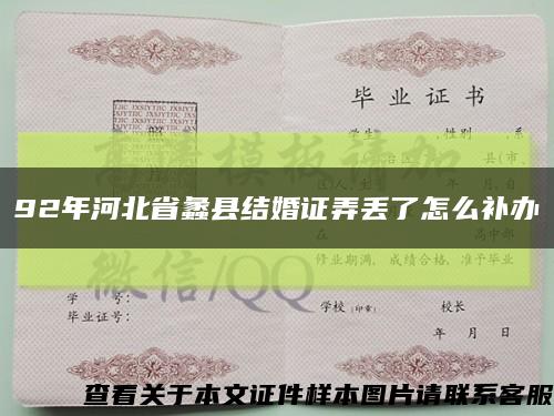 92年河北省蠡县结婚证弄丢了怎么补办缩略图
