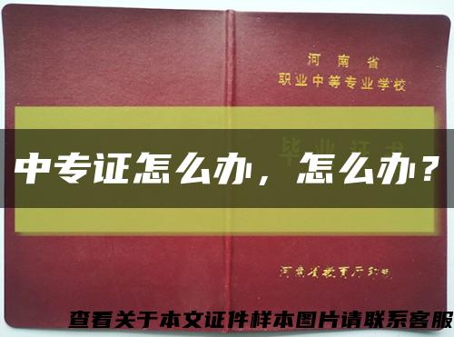 中专证怎么办，怎么办？缩略图