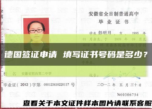德国签证申请 填写证书号码是多少？缩略图
