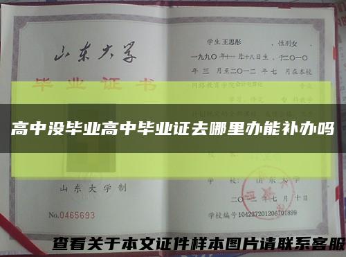 高中没毕业高中毕业证去哪里办能补办吗缩略图