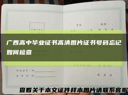 广西高中毕业证书高清图片证书号码忘记如何检查缩略图