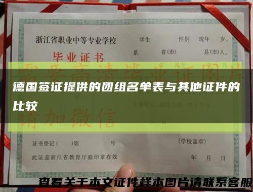 德国签证提供的团组名单表与其他证件的比较缩略图