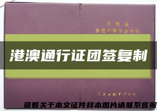 港澳通行证团签复制缩略图