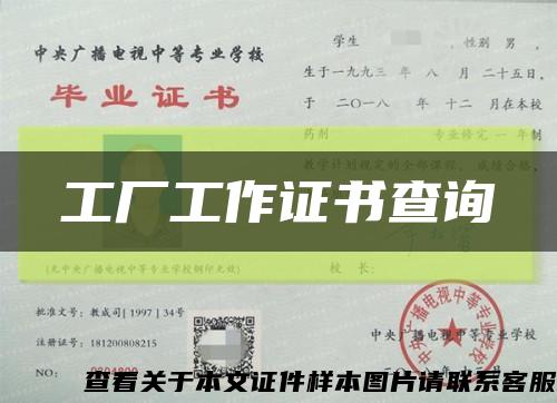 工厂工作证书查询缩略图