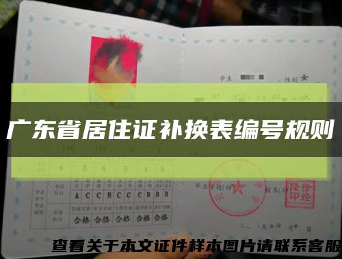 广东省居住证补换表编号规则缩略图
