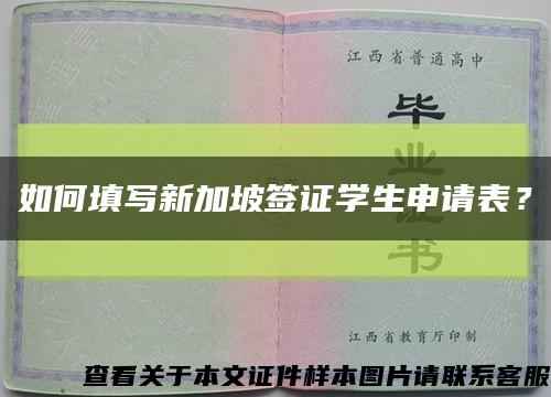 如何填写新加坡签证学生申请表？缩略图