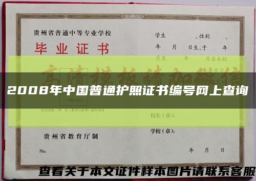 2008年中国普通护照证书编号网上查询缩略图