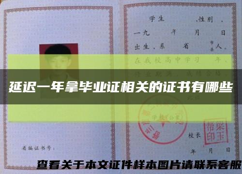 延迟一年拿毕业证相关的证书有哪些缩略图