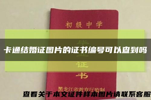 卡通结婚证图片的证书编号可以查到吗缩略图