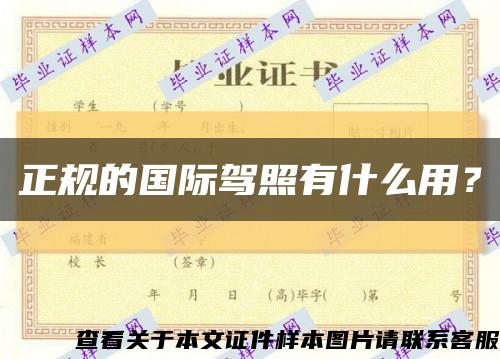 正规的国际驾照有什么用？缩略图