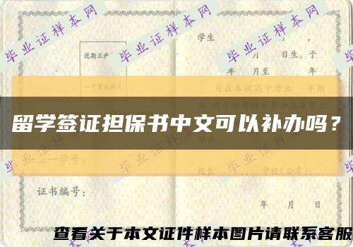 留学签证担保书中文可以补办吗？缩略图