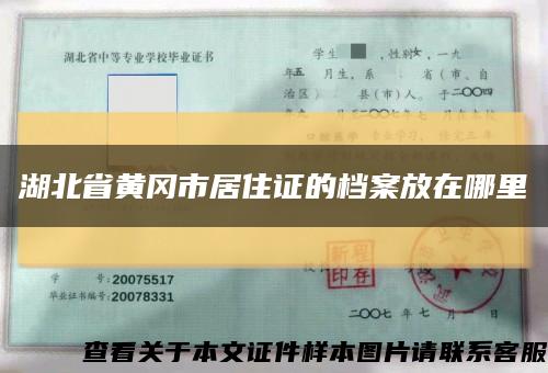 湖北省黄冈市居住证的档案放在哪里缩略图