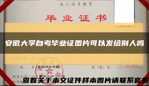 安徽大学自考毕业证图片可以发给别人吗缩略图