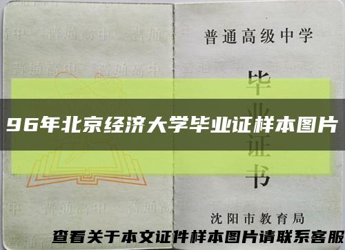 96年北京经济大学毕业证样本图片缩略图