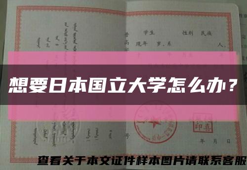 想要日本国立大学怎么办？缩略图