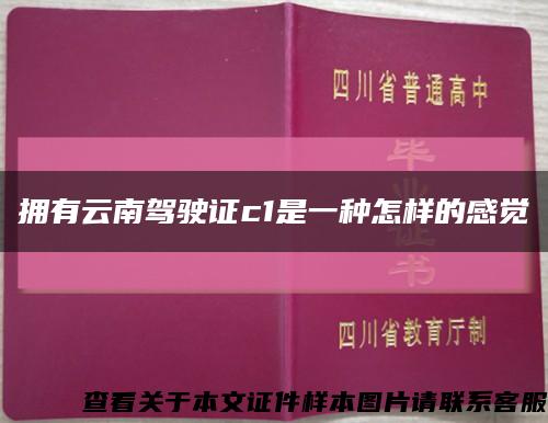 拥有云南驾驶证c1是一种怎样的感觉缩略图