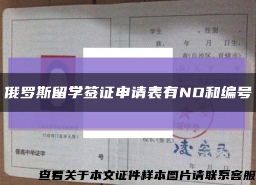 俄罗斯留学签证申请表有NO和编号缩略图