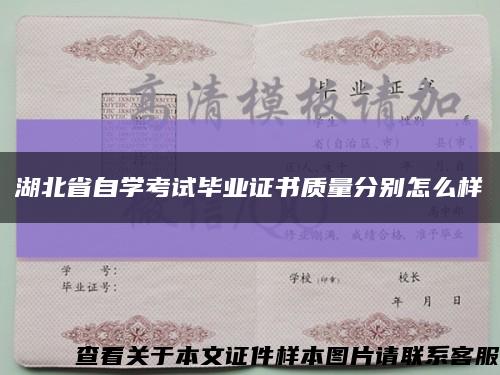 湖北省自学考试毕业证书质量分别怎么样缩略图