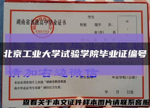 北京工业大学试验学院毕业证编号缩略图