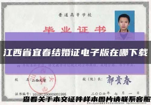 江西省宜春结婚证电子版在哪下载缩略图