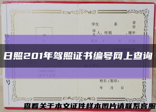 日照201年驾照证书编号网上查询缩略图