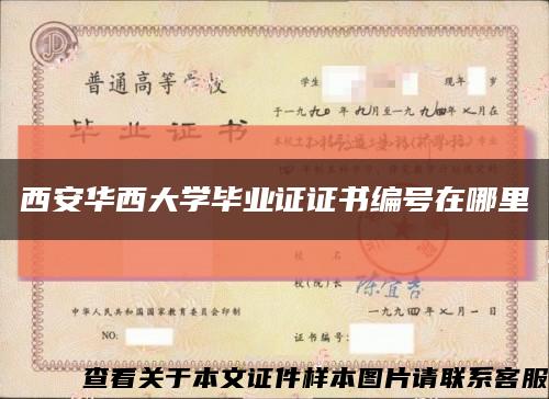 西安华西大学毕业证证书编号在哪里缩略图