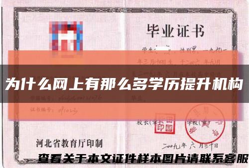 为什么网上有那么多学历提升机构缩略图