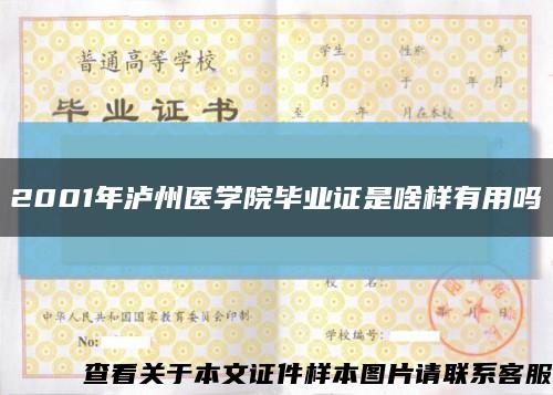 2001年泸州医学院毕业证是啥样有用吗缩略图