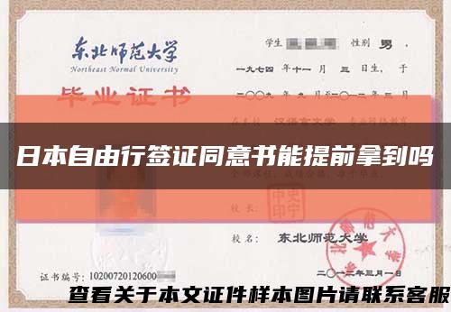 日本自由行签证同意书能提前拿到吗缩略图