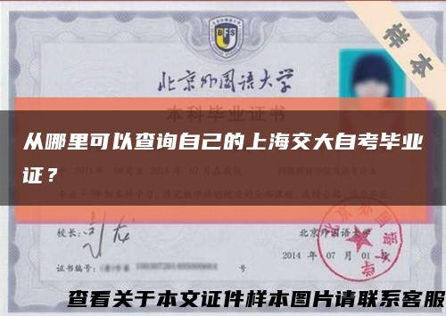 从哪里可以查询自己的上海交大自考毕业证？缩略图
