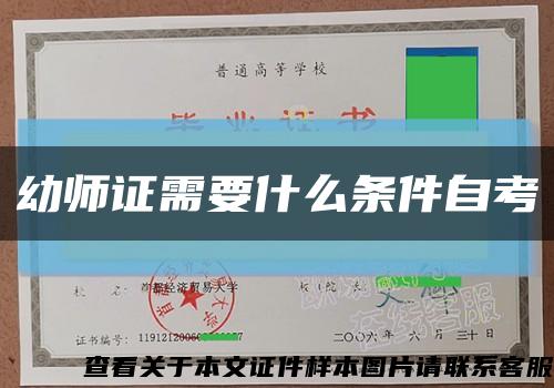 幼师证需要什么条件自考缩略图