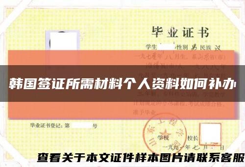 韩国签证所需材料个人资料如何补办缩略图