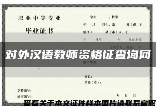 对外汉语教师资格证查询网缩略图