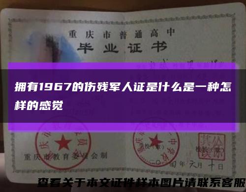 拥有1967的伤残军人证是什么是一种怎样的感觉缩略图
