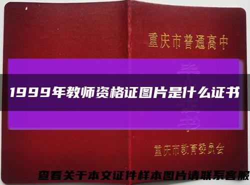 1999年教师资格证图片是什么证书缩略图