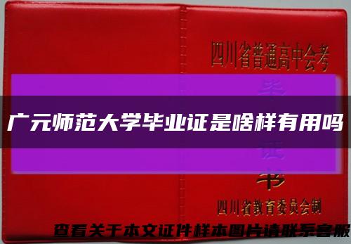 广元师范大学毕业证是啥样有用吗缩略图