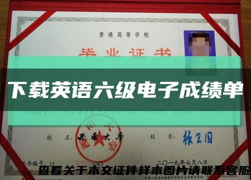 下载英语六级电子成绩单缩略图
