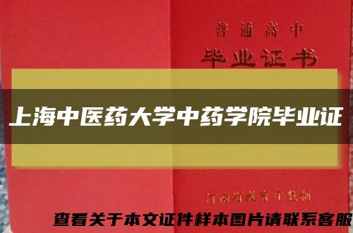 上海中医药大学中药学院毕业证缩略图
