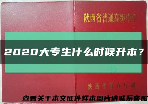 2020大专生什么时候升本？缩略图