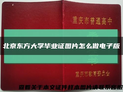 北京东方大学毕业证图片怎么做电子版缩略图